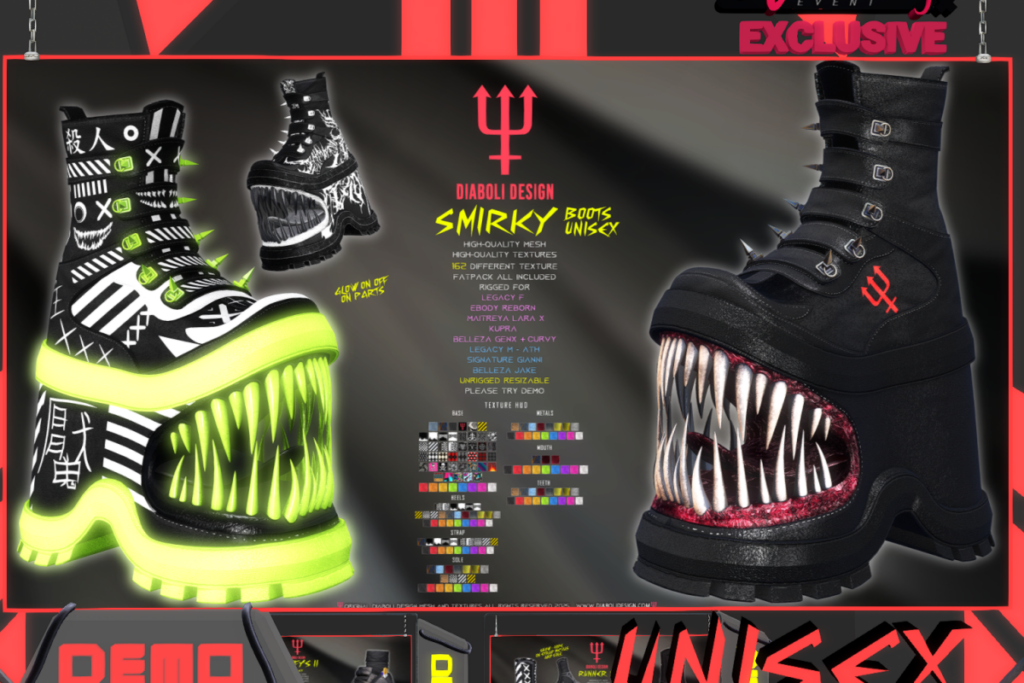 Smirky Boots - GenX/Gianni/Jake/Legacy F+M/MaitreyaX/Reborn/Unrigged/+mods, L$1499