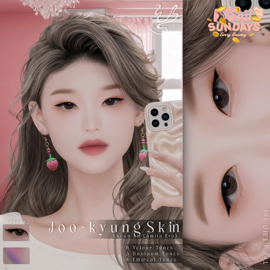 Joo-kyung Skin - EvoX	&lt;a href=&quot;http://maps.secondlife.com/secondlife/Nibleheim/197/39/22&quot;&gt;Teleport&lt;/a&gt;