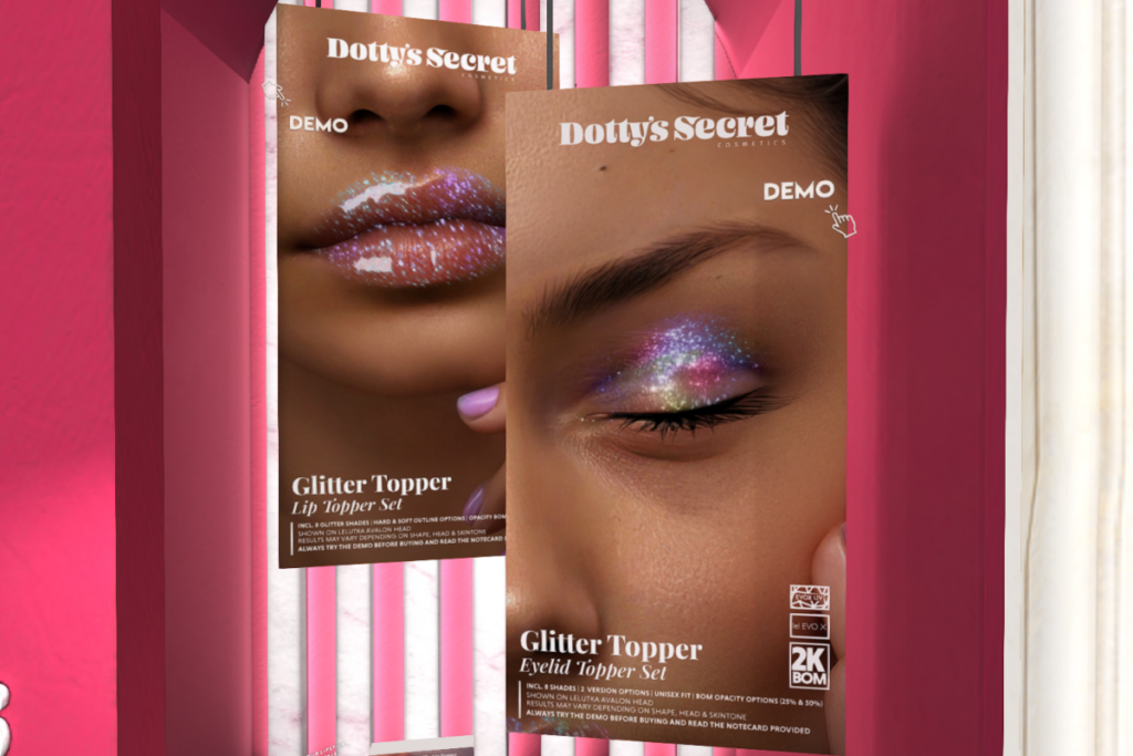 Glitter Lip and Eyelid Topper Sets - EvoX, L$200 each