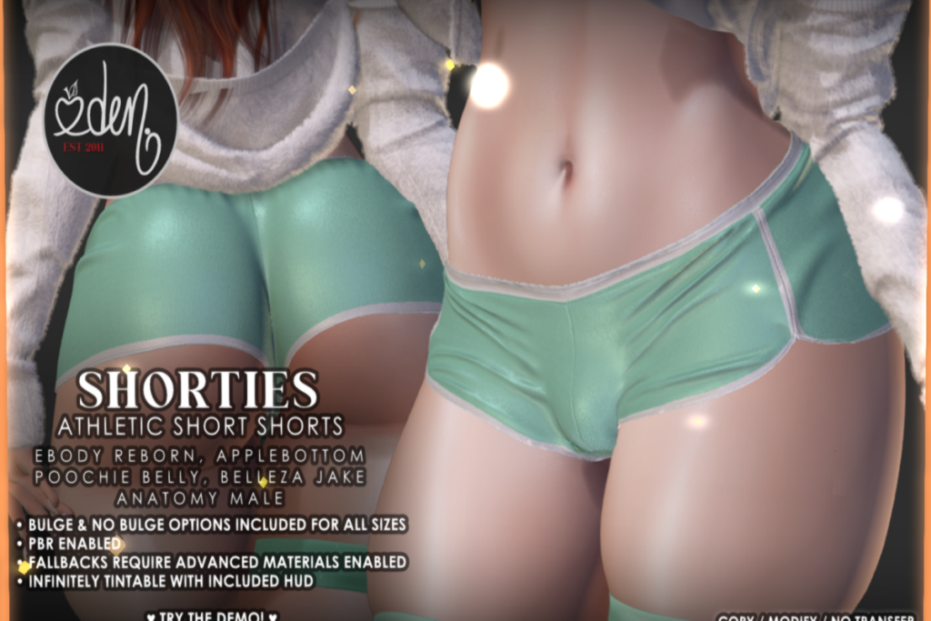 Shorties - Anatomy/Jake/Reborn/+mods, L$450