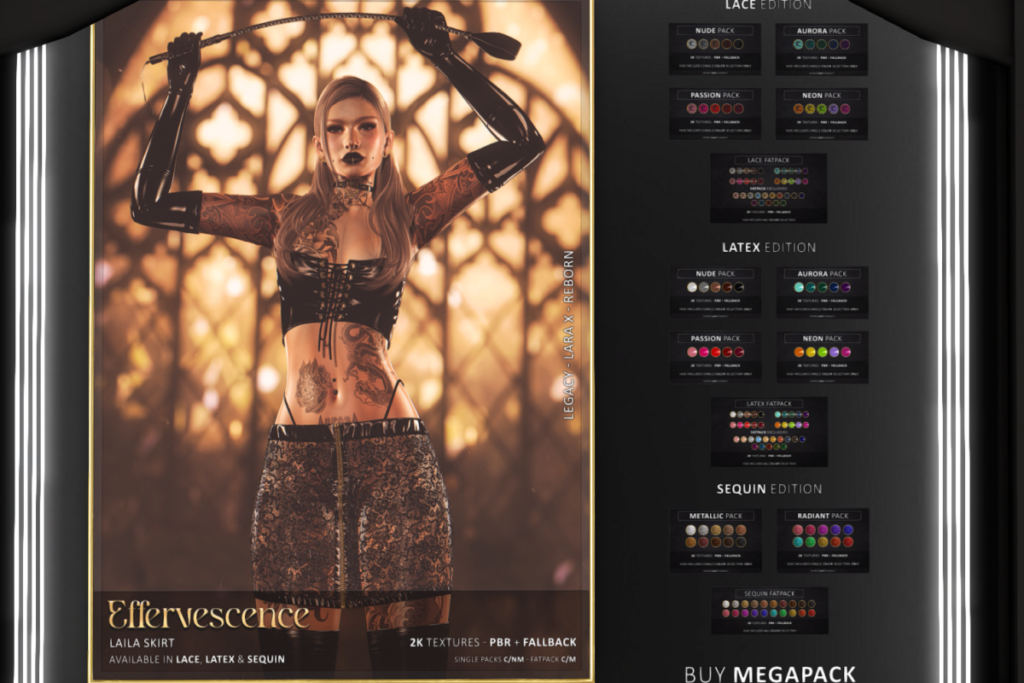 Laila Skirt - Legacy/MaitreyaX/Reborn, L$449-L$549 each/L$999-L$1499 each FP/L$2499 MP