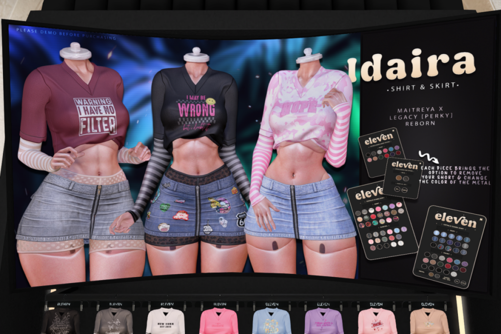 Idaira Shirt and Skirt - Legacy/MaitreyaX/Reborn/+mods, L$250 each/L$1399 each FP
