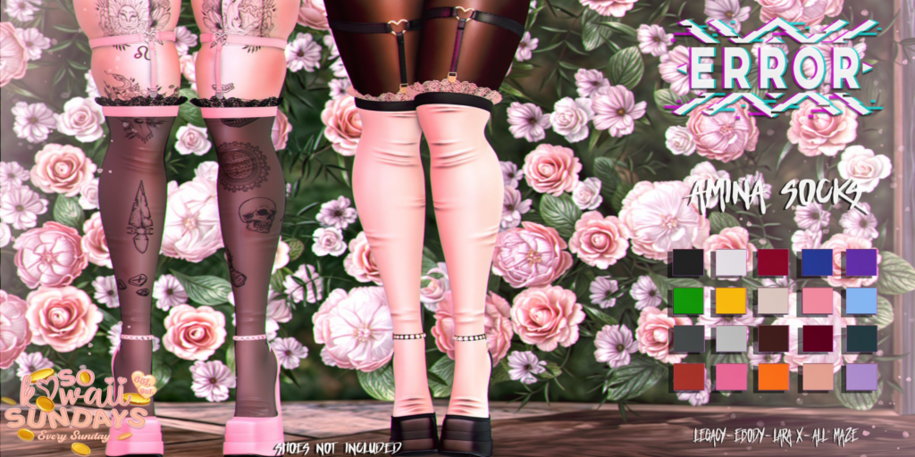 Amina Socks - Legacy/MaitreyaX/Reborn/+mods	&lt;a href=&quot;http://maps.secondlife.com/secondlife/Crystal%20Isle/111/128/61&quot;&gt;Teleport&lt;/a&gt;