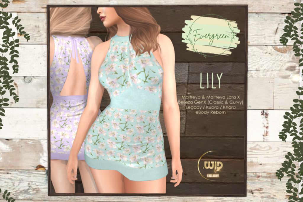 Lily Dress - GenX/Inithium/Legacy/Maitreya/Reborn/+mods, L$139 each/L$559 FP
