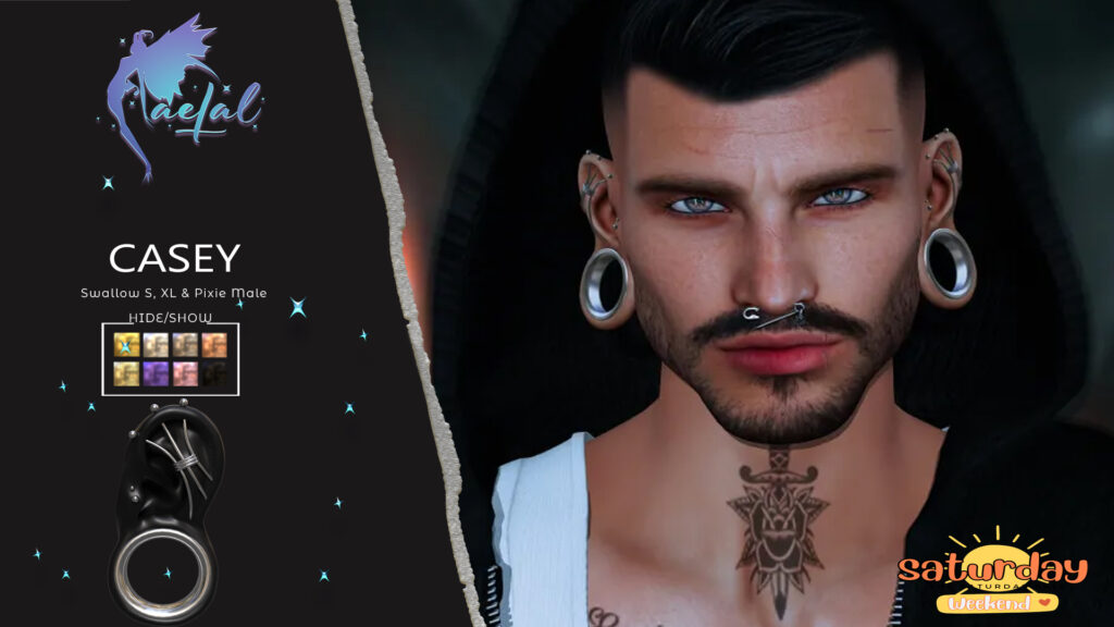 Casey Earrings - Swallow Gauged S+XL+Pixie M	&lt;a href=&quot;http://maps.secondlife.com/secondlife/Cult%20Coven/207/92/41&quot;&gt;Teleport&lt;/a&gt;
