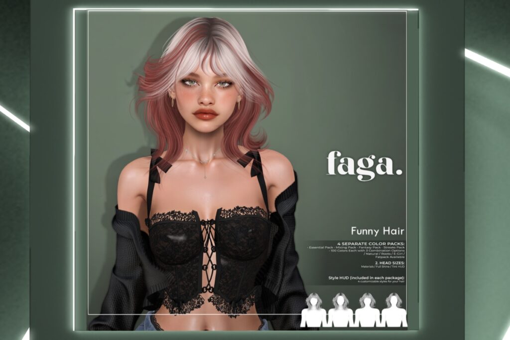 Funny Hairstyle, L$399 each/L$649 FP
