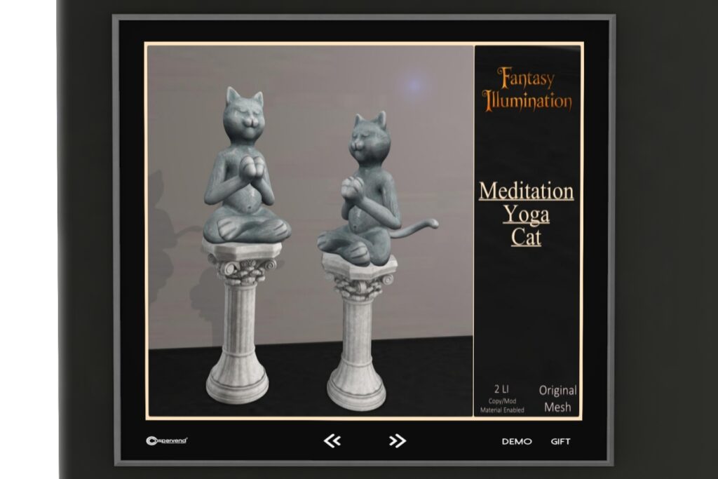 Meditation Yoga Cat Statue, L$160