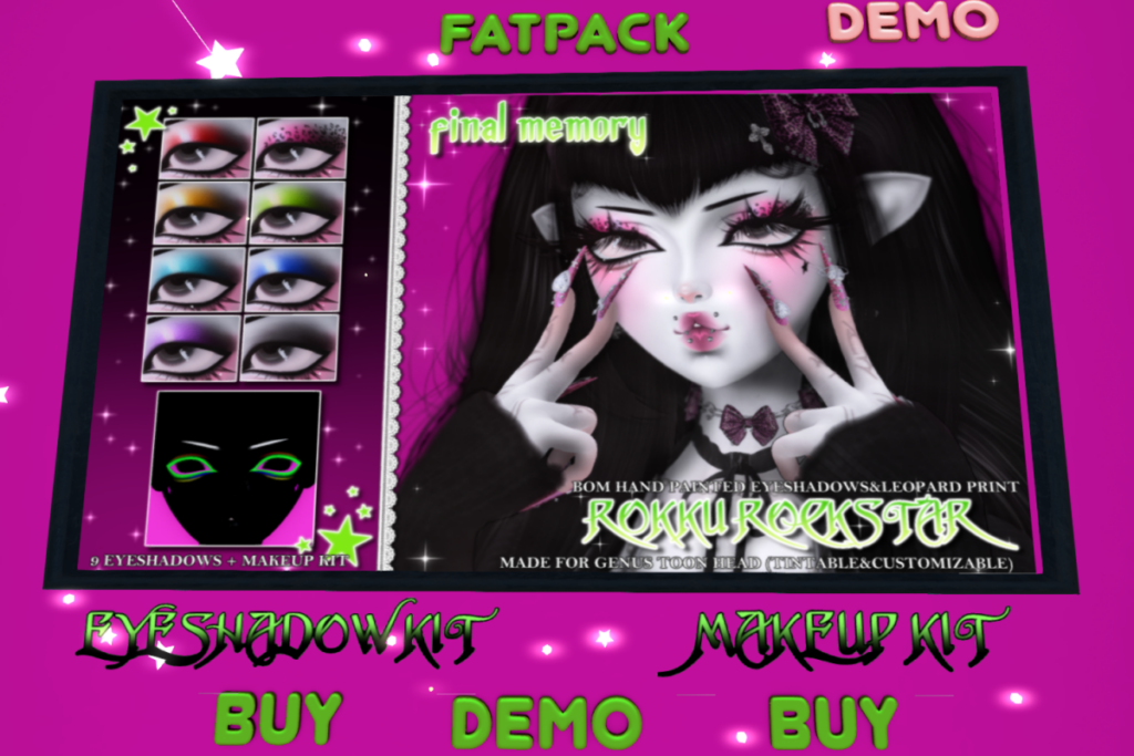 Rokku Rockstar Eyeshadow - Genus MorphToon, L$350 | Rokku Rockstar Make Up - Genus MorpToon, L$350/L$600 FP