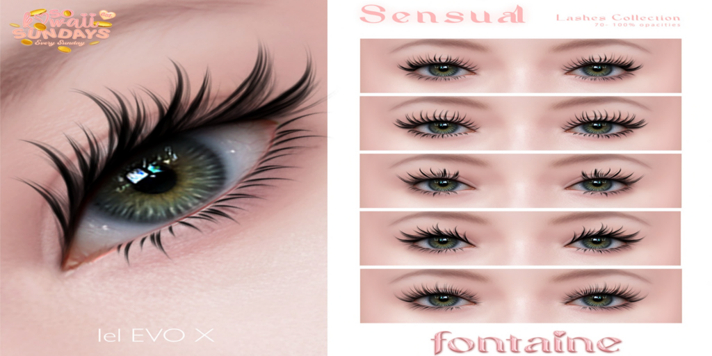Sensual Lashes - EvoX	&lt;a href=&quot;https://maps.secondlife.com/secondlife/VELOUR/66/140/83&quot;&gt;Teleport&lt;/a&gt;