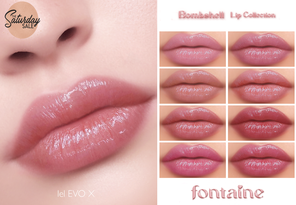 Bombshell Liptick - EvoX	&lt;a href=&quot;https://maps.secondlife.com/secondlife/VELOUR/66/140/83&quot;&gt;Teleport&lt;/a&gt;