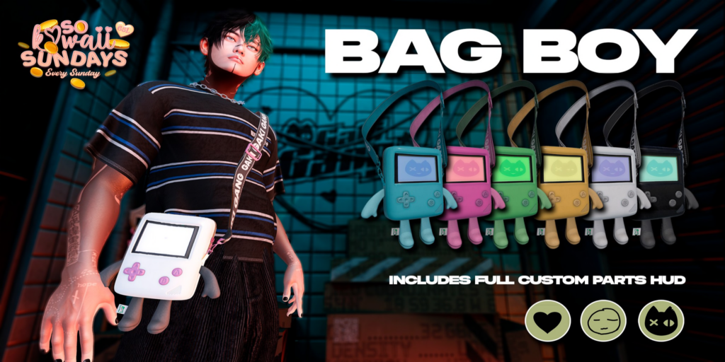 Bag Boy Crossbody Bag	&lt;a href=&quot;https://maps.secondlife.com/secondlife/Fang/92/95/2751&quot;&gt;Teleport&lt;/a&gt;