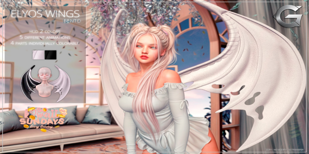 Elyos Wings	&lt;a href=&quot;http://maps.secondlife.com/secondlife/Spruce%20Peak/211/193/24&quot;&gt;Teleport&lt;/a&gt;