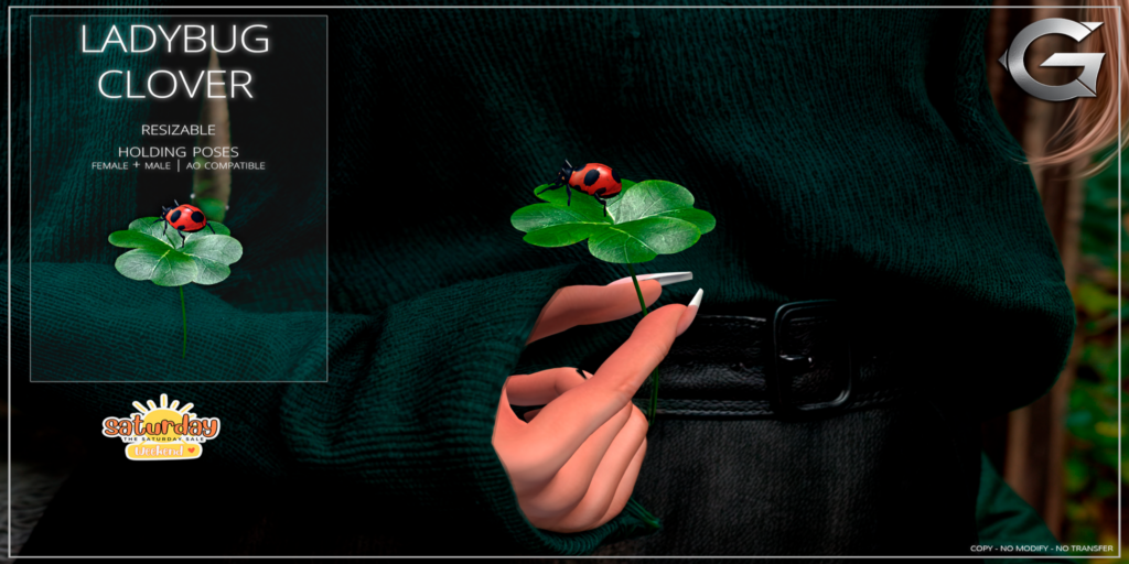 Ladybug Clover Holdable	&lt;a href=&quot;http://maps.secondlife.com/secondlife/Spruce%20Peak/211/193/24&quot;&gt;Teleport&lt;/a&gt;