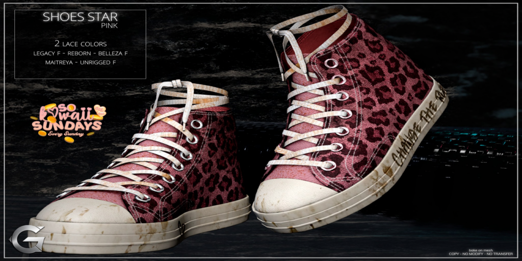 Shoes Star Sneakers - BellezaOG/Legacy/Maitreya/Reborn/Unrigged	&lt;a href=&quot;http://maps.secondlife.com/secondlife/Spruce%20Peak/211/193/24&quot;&gt;Teleport&lt;/a&gt;