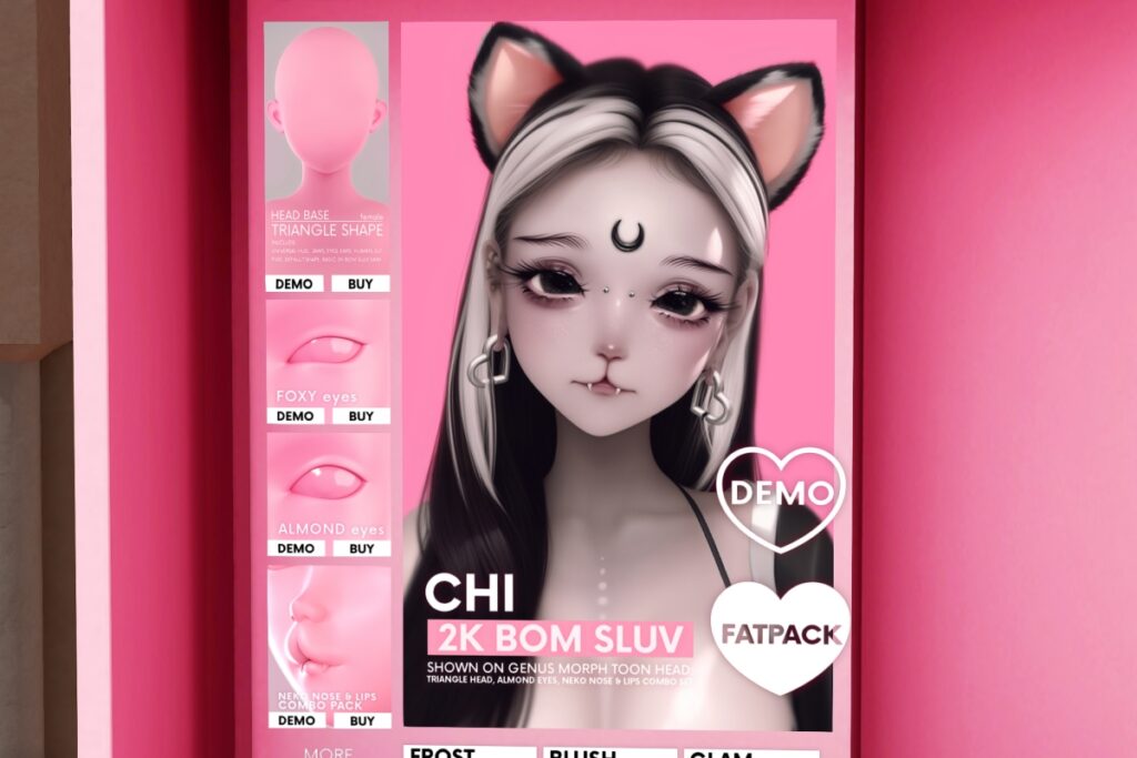 Chi Skin - Genus, L$650 each/L$1750 FP | Genus MorphToon Face Parts - Genus MorphToon, L$600-L$1900 each