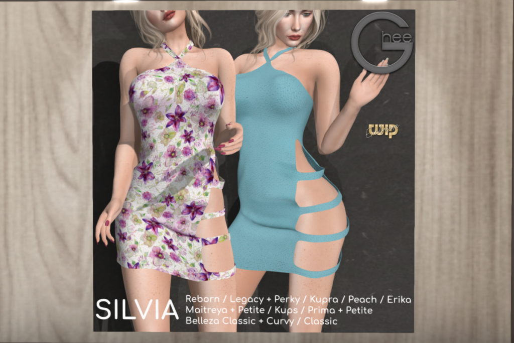 Silvia Dress - see ad for fits, L$250 each/L$1700 FP