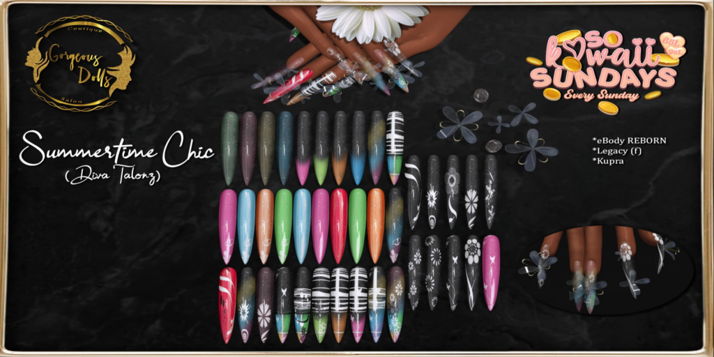 Summertime Chic Mesh Nails - Inithium/Legacy/Reborn	&lt;a href=&quot;http://maps.secondlife.com/secondlife/Nori/218/167/2029&quot;&gt;Teleport&lt;/a&gt;
