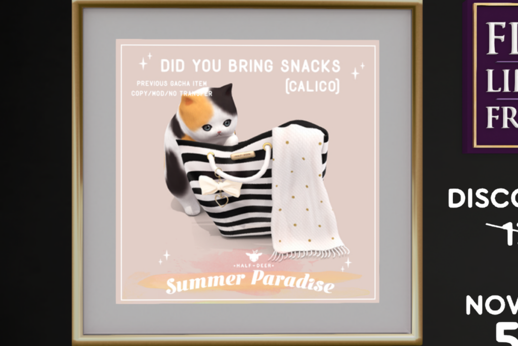 Summer Paradise - Did You Bring Snacks	&lt;a href=&quot;http://maps.secondlife.com/secondlife/Eternal%20Dream/15/91/21&quot; target=&quot;_blank&quot;&gt;Teleport&lt;/a&gt;