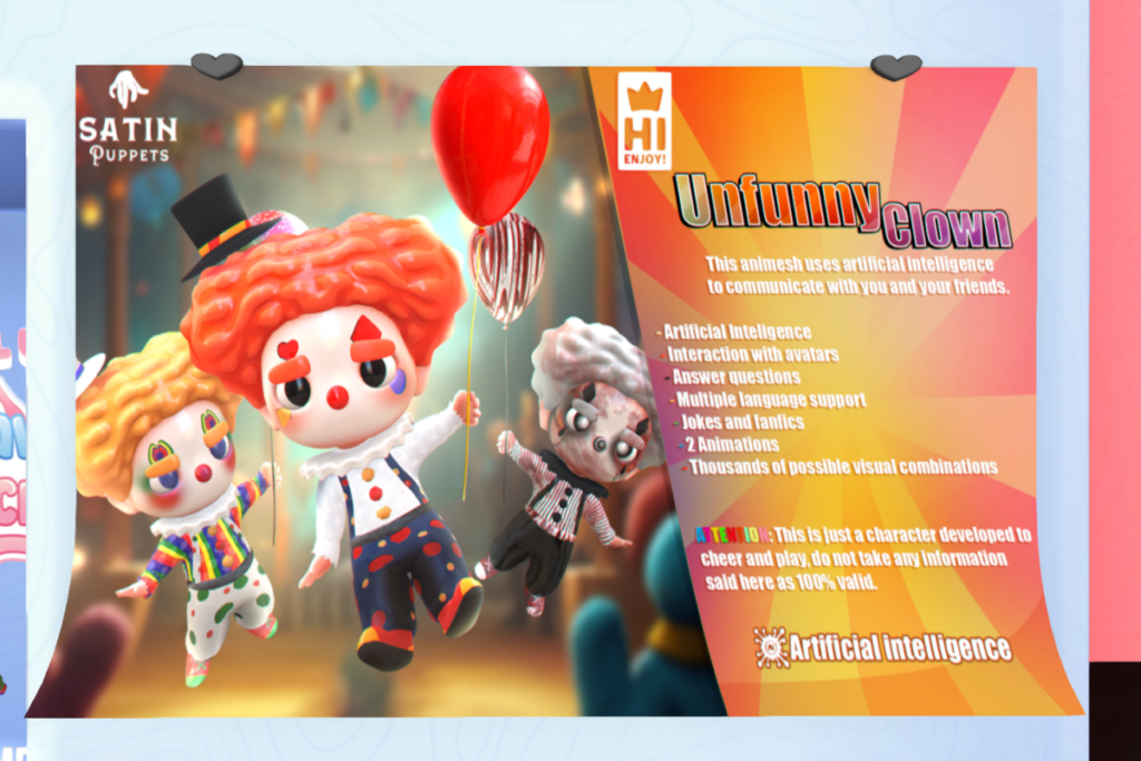 Unfunny Clown, L$599 each/L$1599 FP