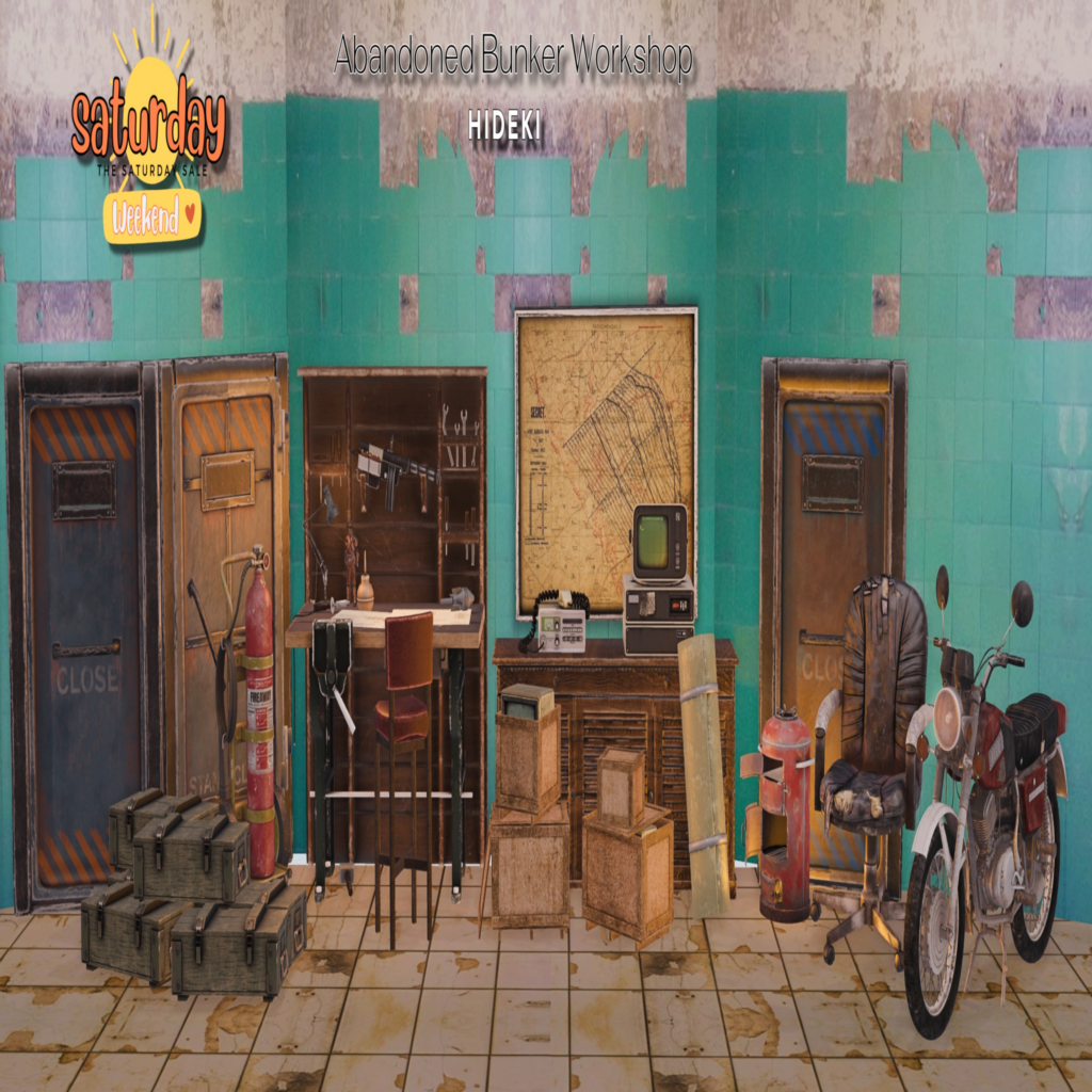 Abandoned Bunker Workshop Decor Set	&lt;a href=&quot;https://maps.secondlife.com/secondlife/Computer/102/218/1137&quot;&gt;Teleport&lt;/a&gt;