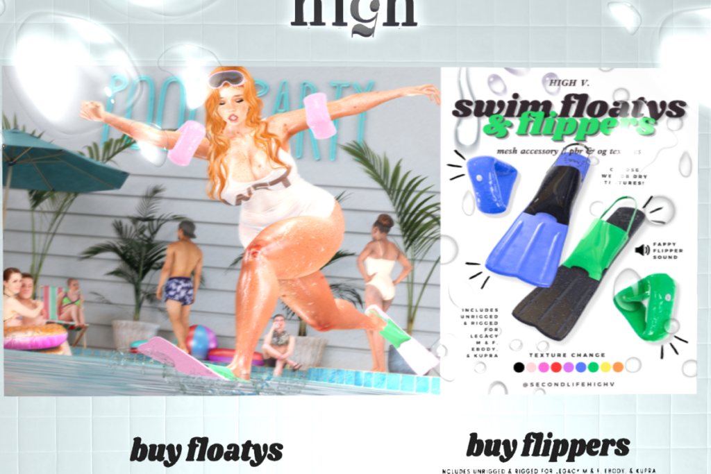 Swim Floaties And Flippers, L$299 each