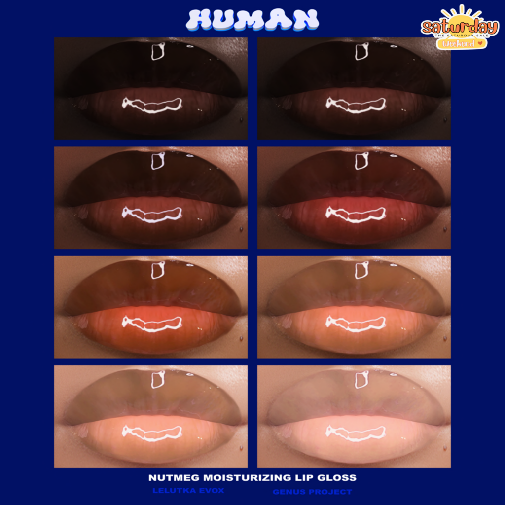 Nutmeg Lip Gloss - EvoX/Genus	&lt;a href=&quot;http://maps.secondlife.com/secondlife/Summer%20Sun/122/168/2502&quot;&gt;Teleport&lt;/a&gt;