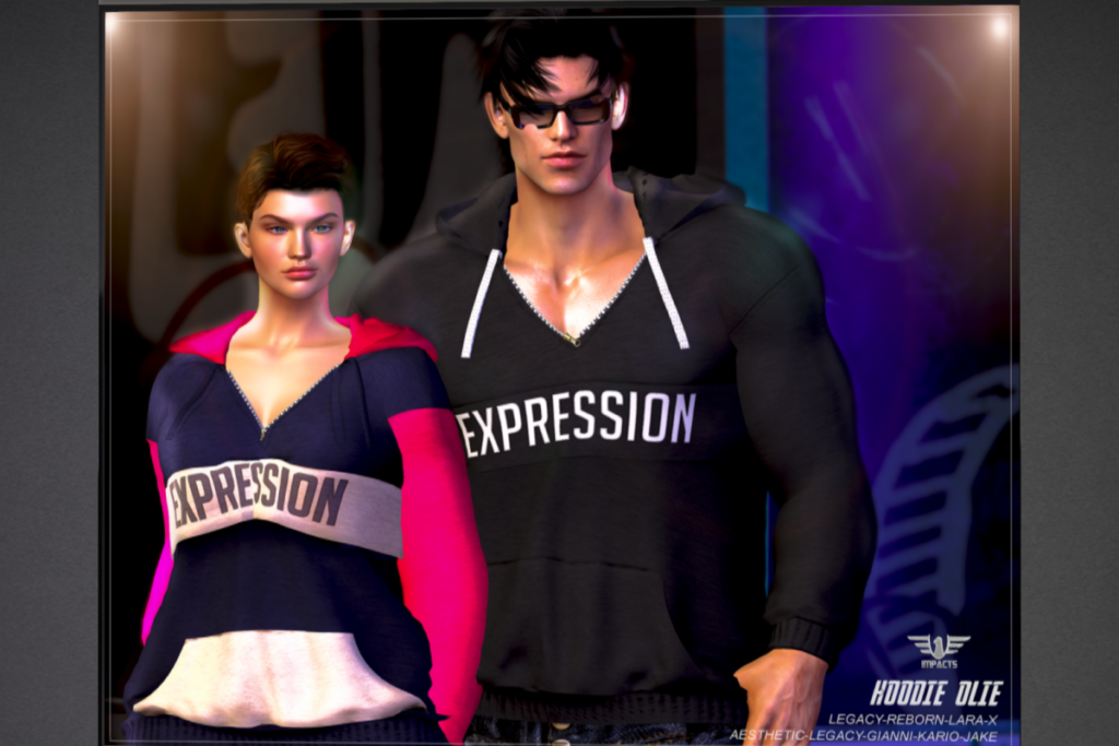 Hoodie Olie - Aesthetic/Gianni/Inithium/Jake/Legacy M+F/MaitreyaX/Reborn/+mods, L$350 each/L$3000 FP