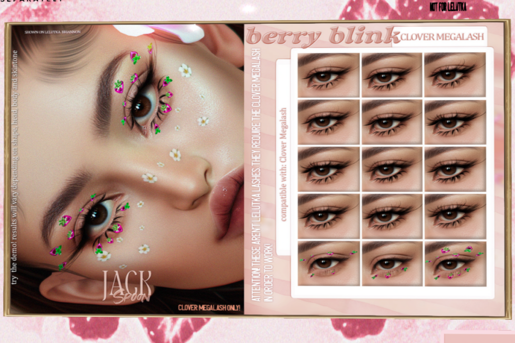 Berry Blink Lashes - Clover Megalash, L$299