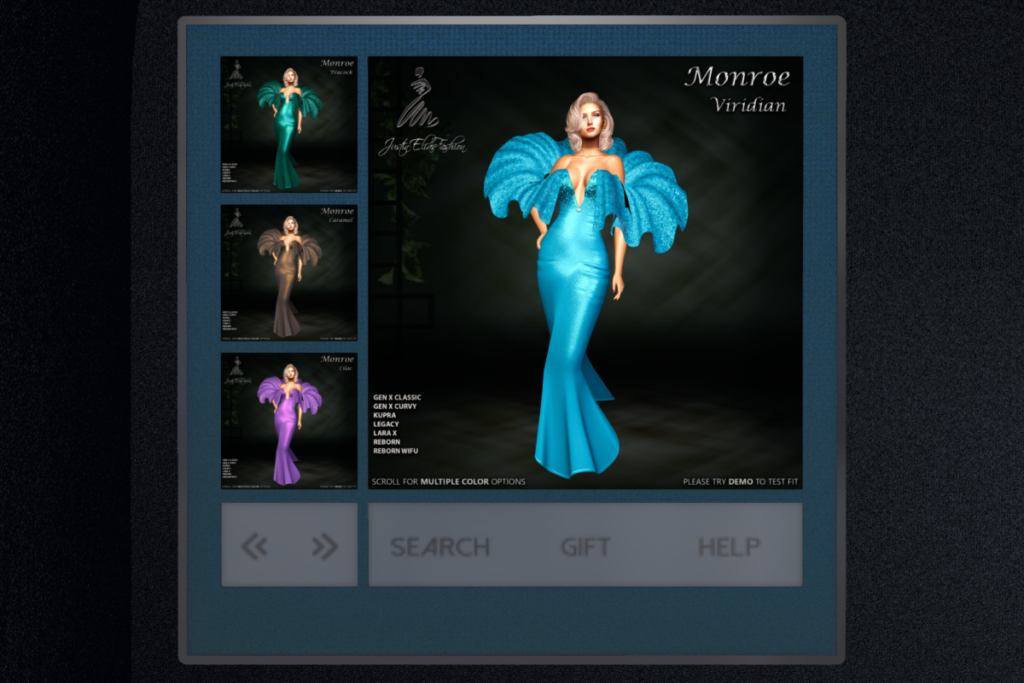 Monroe Dress - GenX/Inithium/Legacy/MaitreyaX/Reborn, L$399 each/L$1499 FP
