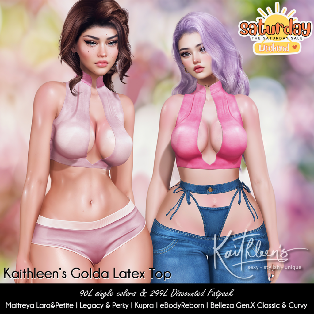 Golda Latex Top - GenX/Inithium/Legacy/Maitreya/Reborn/+mods	&lt;a href=&quot;http://maps.secondlife.com/secondlife/Maribella/201/126/23&quot;&gt;Teleport&lt;/a&gt;