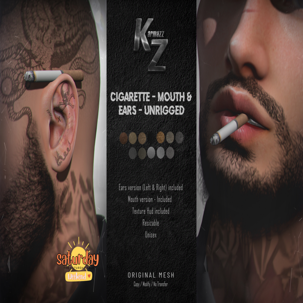 Cigarette Mouth &amp; Ears Accessory	&lt;a href=&quot;http://maps.secondlife.com/secondlife/Tropical%20Haven/46/126/2002&quot;&gt;Teleport&lt;/a&gt;
