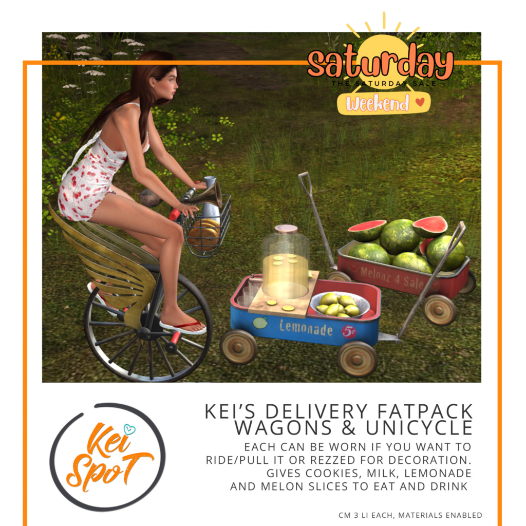 Delivery Wagons &amp; Unicyle	&lt;a href=&quot;http://maps.secondlife.com/secondlife/Hardrada/90/104/3801&quot;&gt;Teleport&lt;/a&gt;