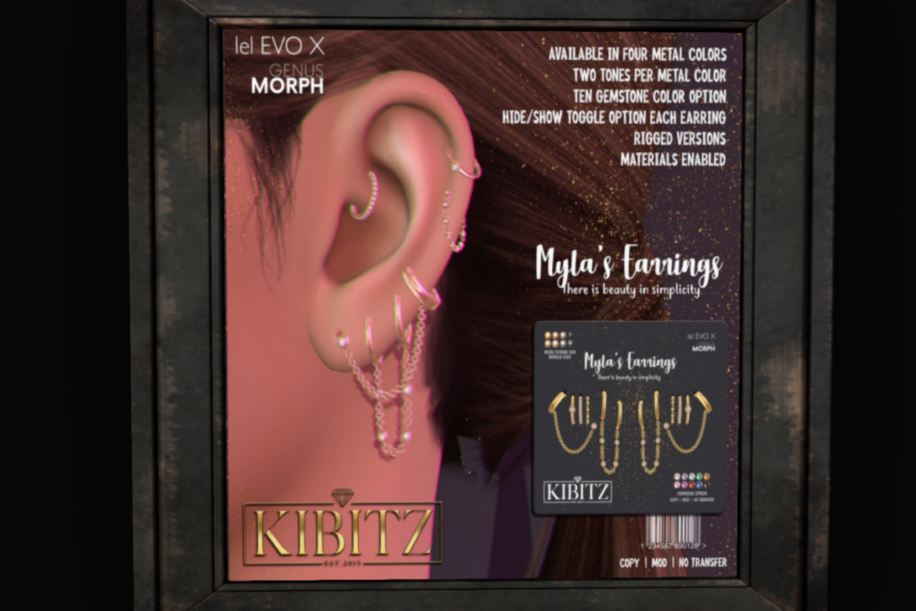 Myla Earrings - EvoX/Genus, L$269 each/L$807 FP