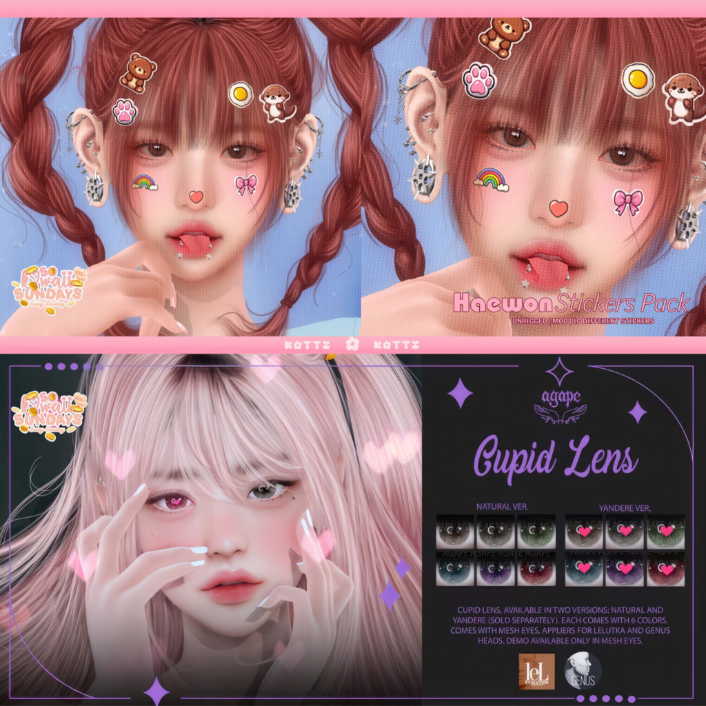 Haewon Stickers Accessory | Cupid Lens Eyes - EvoX/Genus	&lt;a href=&quot;https://maps.secondlife.com/secondlife/Dream%20Lake/124/124/184&quot;&gt;Teleport&lt;/a&gt;