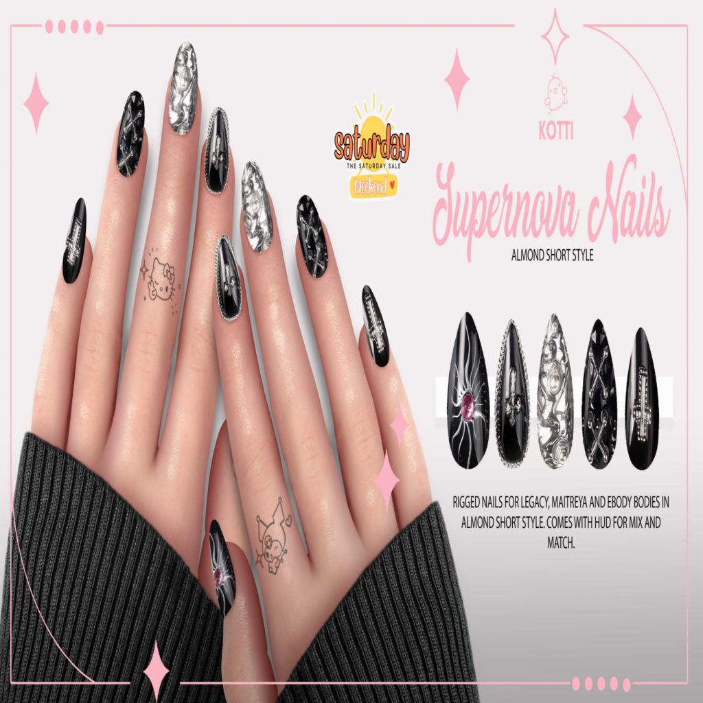 Supernova Mesh Nails - Legacy/Maitreya/Reborn	&lt;a href=&quot;https://maps.secondlife.com/secondlife/Dream%20Lake/124/124/184&quot;&gt;Teleport&lt;/a&gt;