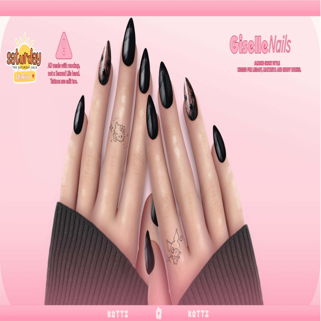 Giselle Mesh Nails - Legacy/Maitreya/Reborn	&lt;a href=&quot;http://maps.secondlife.com/secondlife/Dream%20Lake/124/124/184&quot;&gt;Teleport&lt;/a&gt;