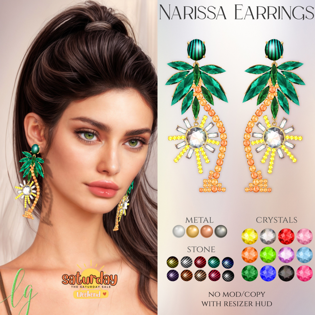 Narissa Earrings	&lt;a href=&quot;http://maps.secondlife.com/secondlife/Charmed%20Forest/137/177/26&quot;&gt;Teleport&lt;/a&gt;