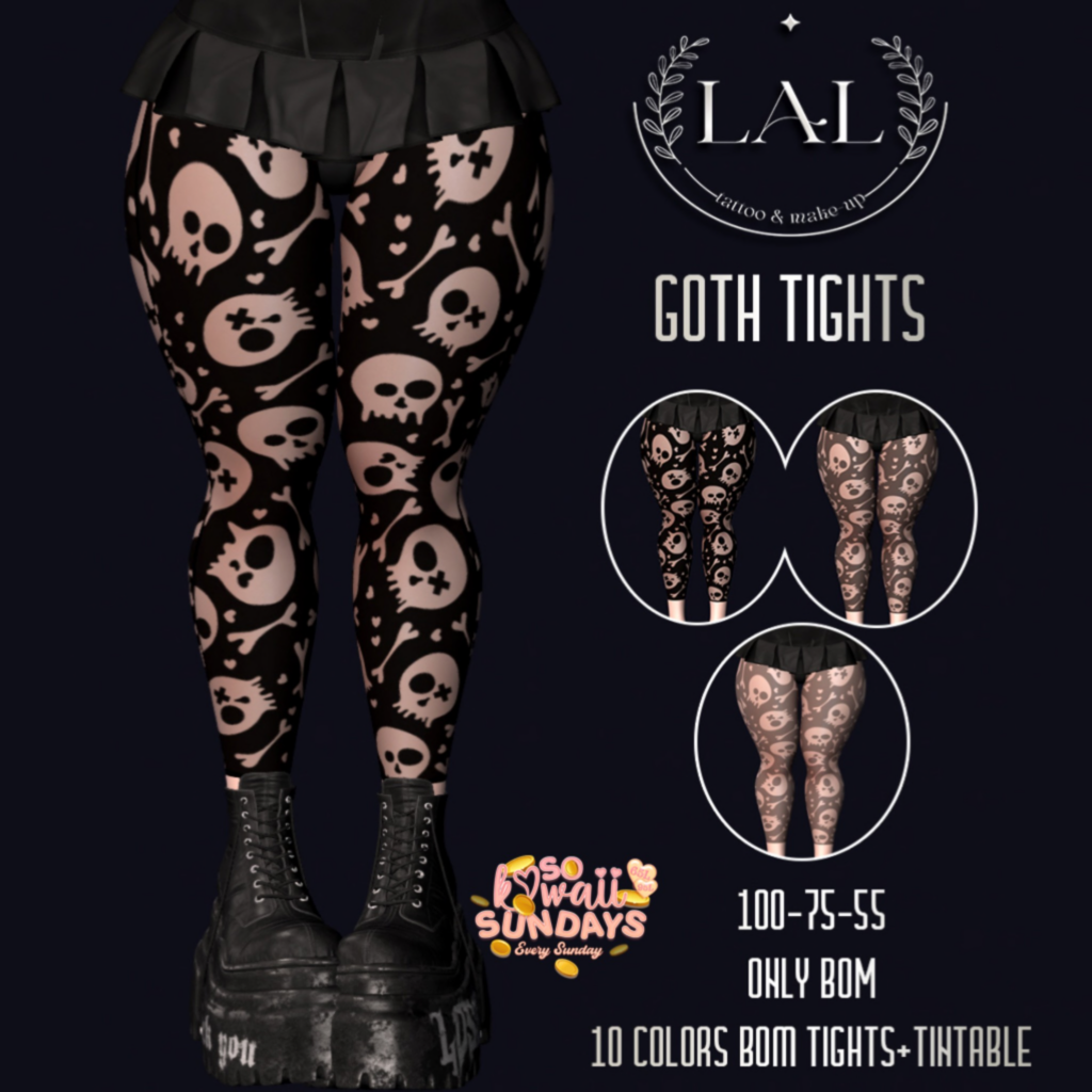 Goth Tights - BOM	&lt;a href=&quot;http://maps.secondlife.com/secondlife/Gold%20Duru/242/228/26&quot;&gt;Teleport&lt;/a&gt;