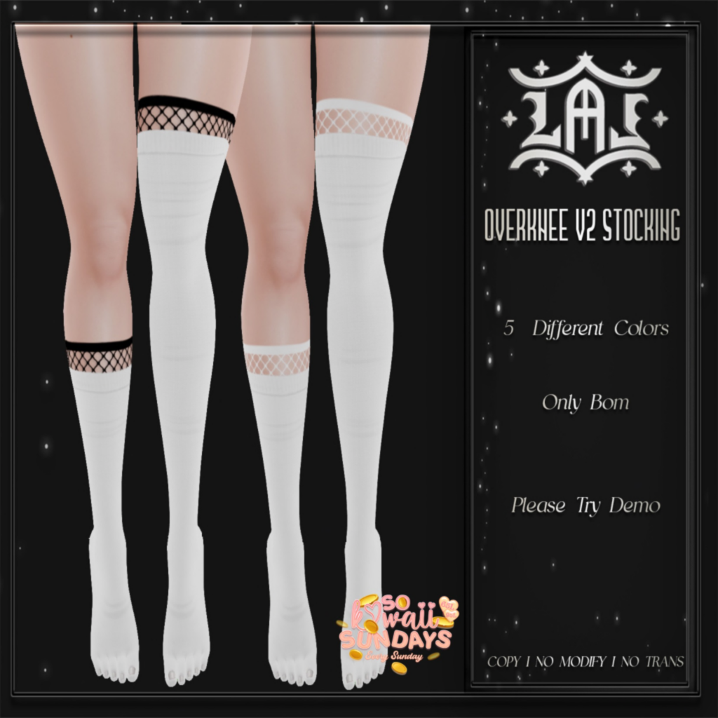 Overknee V2 Stockings - BOM	&lt;a href=&quot;http://maps.secondlife.com/secondlife/Gold%20Duru/247/232/26&quot;&gt;Teleport&lt;/a&gt;