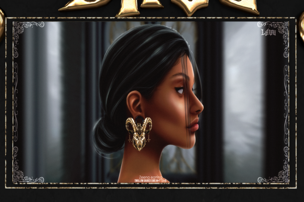 Zeena Earrings - Swallow Gauged S &amp; XL F+M Ears, L$299 each/L$899 FP
