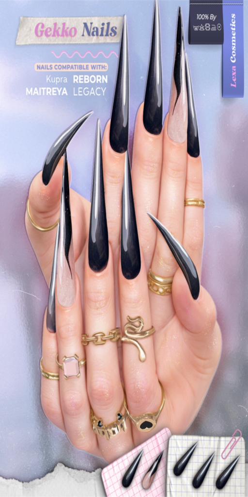Gekko Mesh Nails - Inithium/Legacy/Maitreya/Reborn	&lt;a href=&quot;http://maps.secondlife.com/secondlife/Lino/232/38/2835&quot;&gt;Teleport&lt;/a&gt;