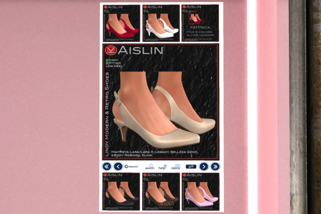 Aislin Heels - GenX/Legacy/Maitreya/Reborn/Slink/+mods, L$133 each/L$397 FP