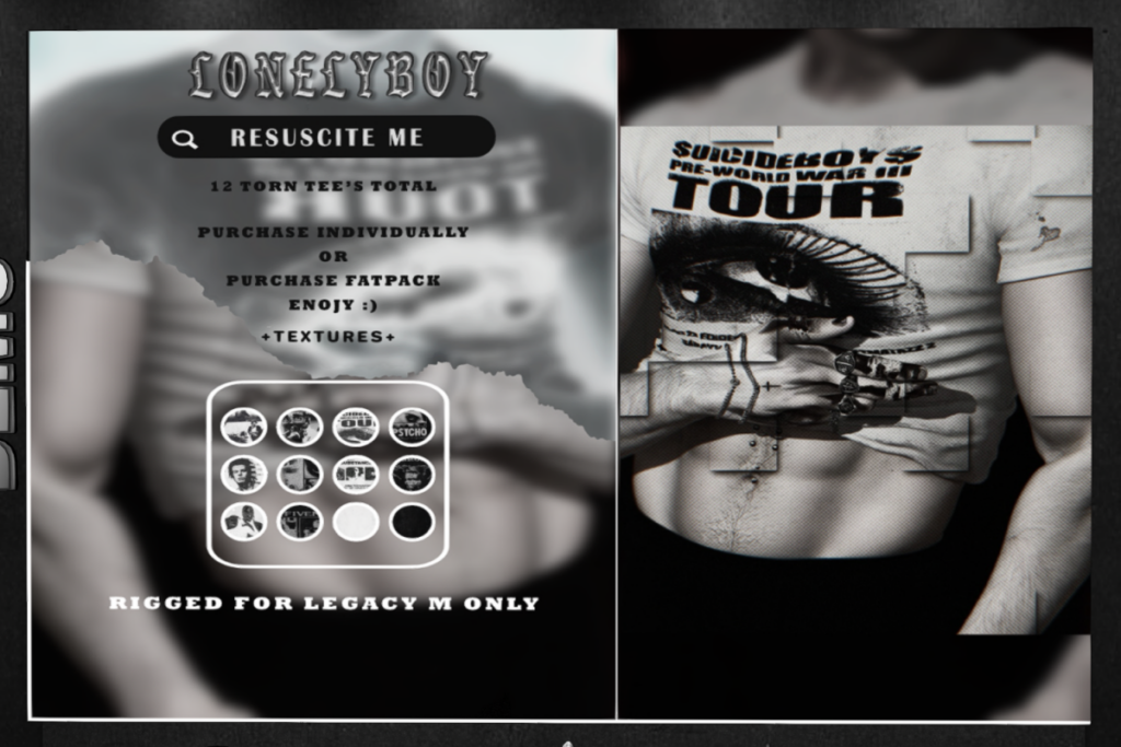 Resuscite Me Top - Legacy, L$299 each/L$999 FP