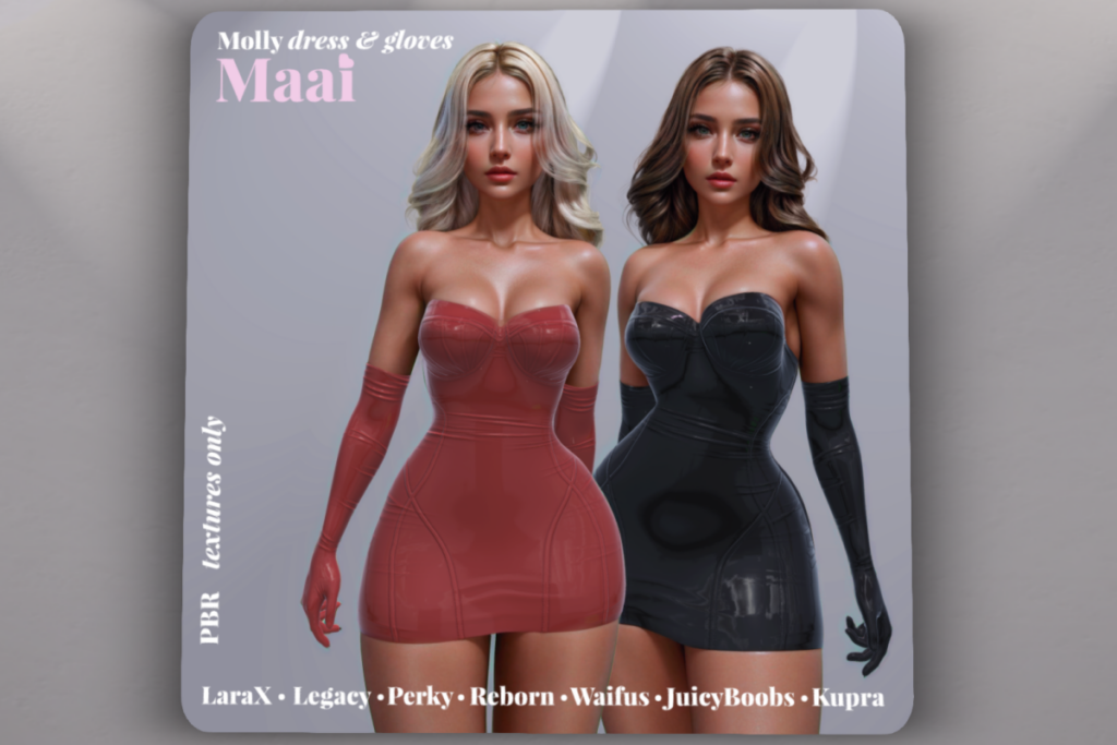 Molly Dress &amp; Gloves - Inithium/Legacy/MaitreyaX/Reborn/+mods, L$300 each/L$1400 FP