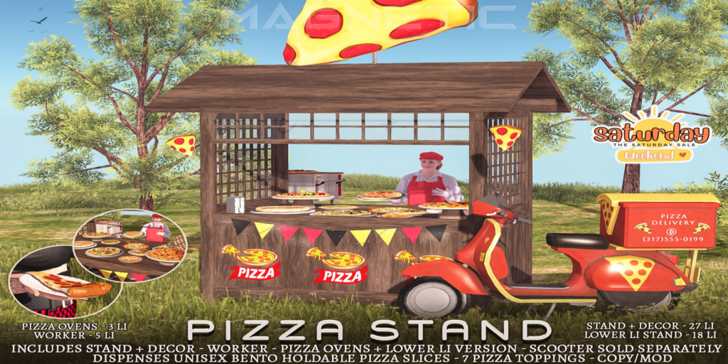 Pizza Stand Decor Set	&lt;a href=&quot;http://maps.secondlife.com/secondlife/Klibert/84/162/632&quot;&gt;Teleport&lt;/a&gt;