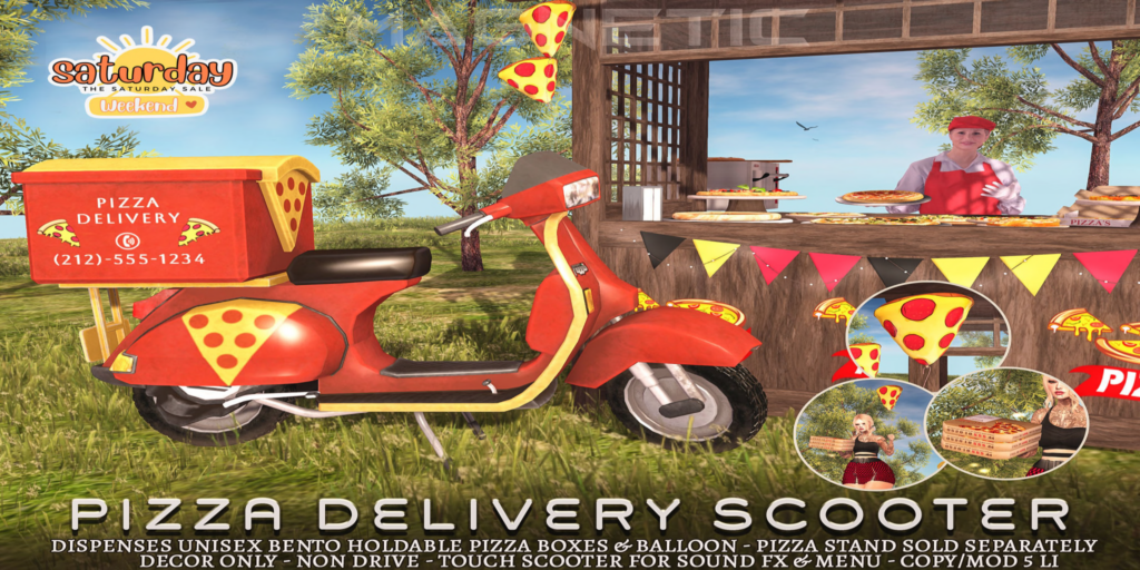 Pizza Delivery Scooter Decor	&lt;a href=&quot;http://maps.secondlife.com/secondlife/Klibert/84/162/632&quot;&gt;Teleport&lt;/a&gt;