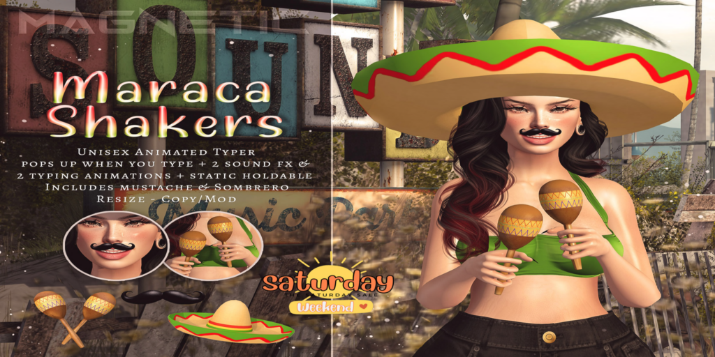 Maraca Shakers Holdable	&lt;a href=&quot;http://maps.secondlife.com/secondlife/Klibert/84/162/632&quot;&gt;Teleport&lt;/a&gt;