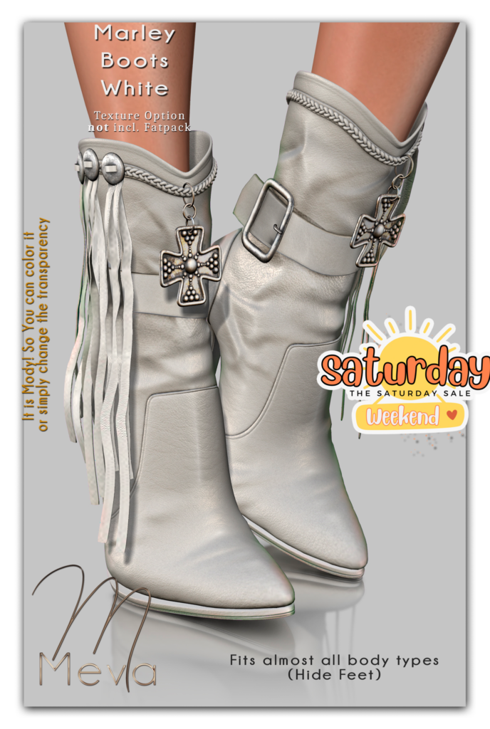 Marley Boots - no fits listed	&lt;a href=&quot;http://maps.secondlife.com/secondlife/Manifesto/167/76/1525&quot;&gt;Teleport&lt;/a&gt;