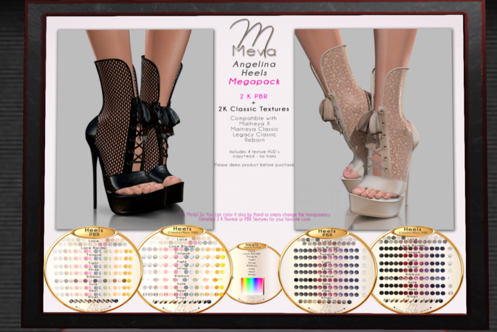 Angelina Heels - Legacy/MaitreyaX/Reborn, L$210 each/L$1000 FP