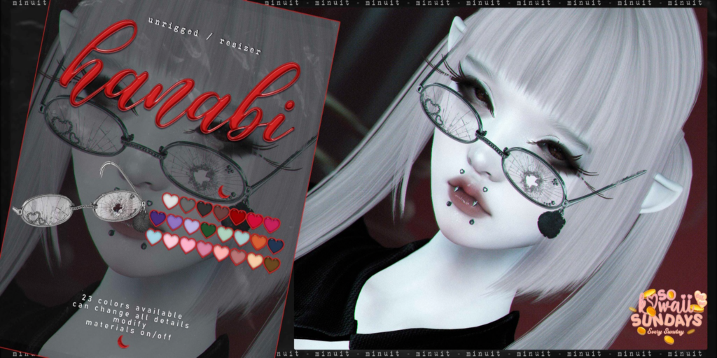 Hanabi Glasses	&lt;a href=&quot;http://maps.secondlife.com/secondlife/Tomoeda/218/31/1011&quot;&gt;Teleport&lt;/a&gt;